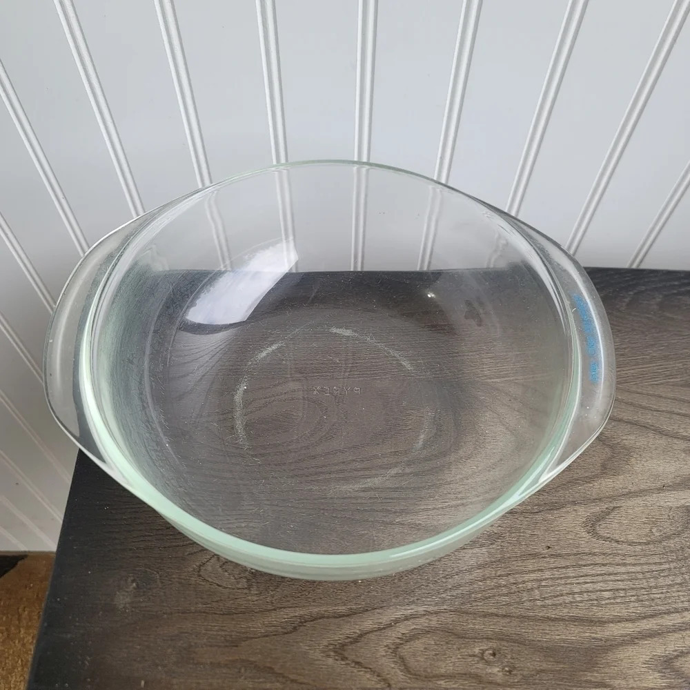 Vintage Pyrex #024 Clear Advantage Glass Round Quart 8.5" Casserole Baking Bowl